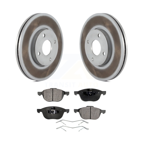 Image 1 of 10.. Front Coated Disc Brake Rotors And Semi-Metallic Pads Kit For 2005-2007 Ford Focus KGF-100101
