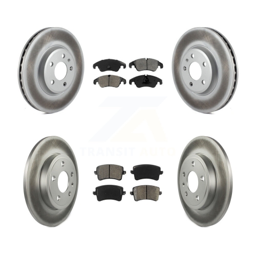 Image 1 of 10.. Front Rear Coated Brake Rotors Semi-Metallic Pad Kit For 2009 Audi A4 Quattro Sedan/Wagon KGS-102272
