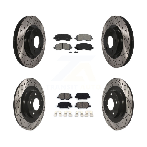 Image 1 de 10.. Ensemble de plaquettes semi-métalliques pour disque de frein à fente de perceuse arrière avant pour Mitsubishi RVR Outlander KDS-100237