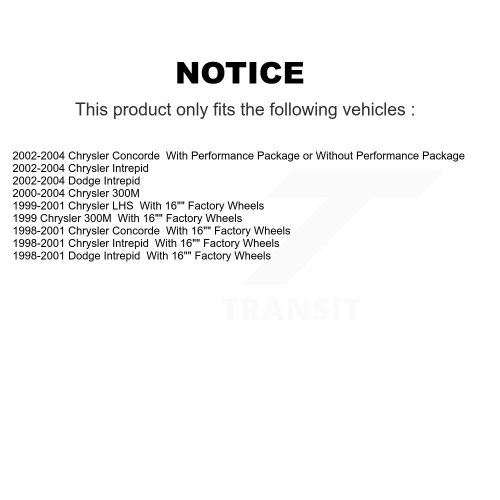 Ensemble de plaquettes de disque de frein avant semi-métalliques pour Chrysler Intrepid Dodge 300&nbsp;M Concorde KGF-100133