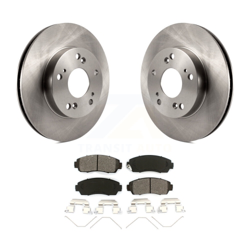 TRANSIT AUTO  Front Brake Rotor Semi-Metallic Pad Kit for 15 Honda Civic Lx Se With Manual Transmission K8S-100617