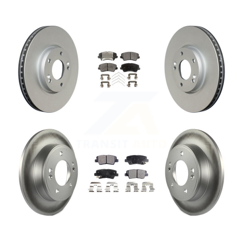 Image 1 of 10.. Front Rear Coated Disc Brake Rotors And Ceramic Pads Kit For 2017 Kia Forte Koup SX KGT-101022