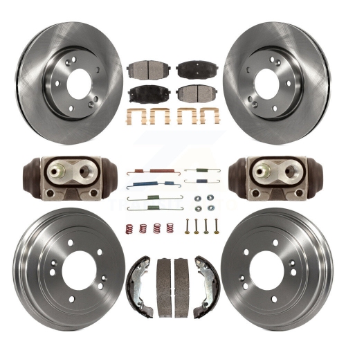 Image 1 de 10.. Disques de frein avant arrière Plaquettes en céramique et tambour pour Hyundai Elantra K8T-104364