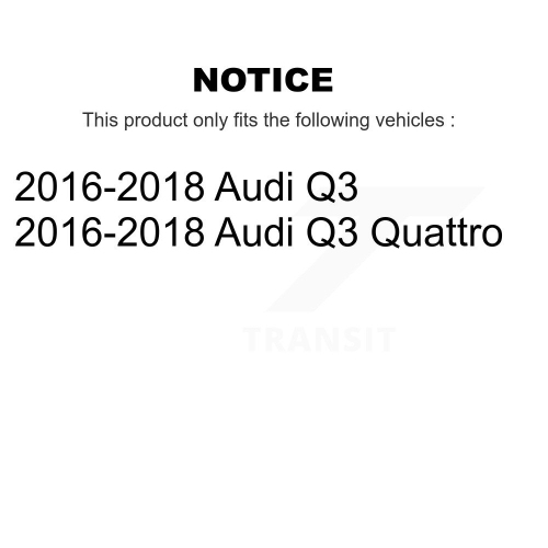 Rear Coated Drilled Slot Disc Brake Rotor & Ceramic Pad Kit For 2016-2018 Audi Q3 Quattro KDC-100825