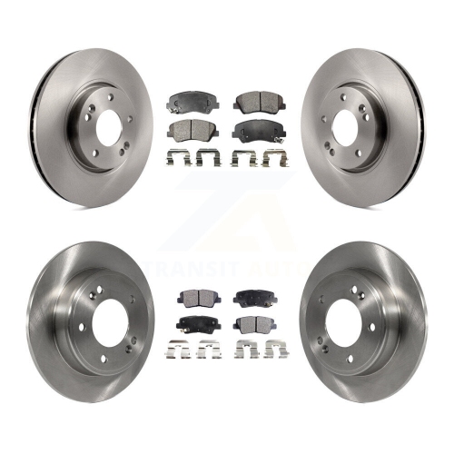 Image 1 de 10.. Ensemble de plaquettes en céramique pour disque de frein avant arrière pour Kia Forte SX 2014 avec roues usinées de 15&nbsp;po K8T-101355