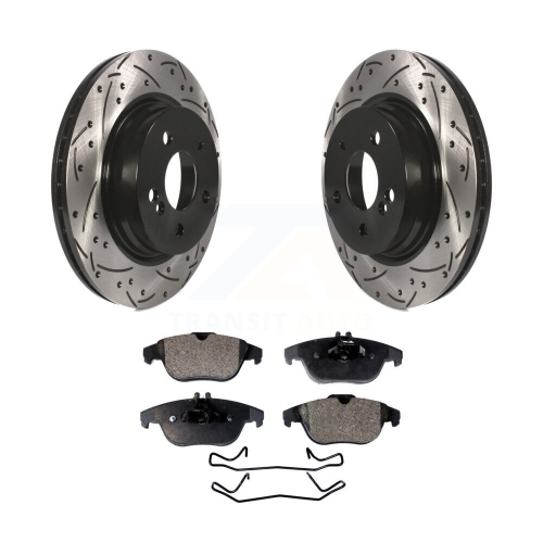Image 1 de 10.. Jeu de plaquettes semi-métalliques pour disque de frein à fente percée arrière pour Mercedes-Benz C300 C350 E350 C250 KDF-100533