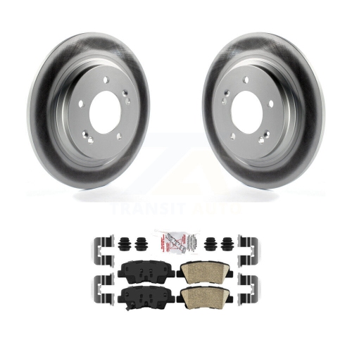 Image 1 of 10.. Rear Coat Disc Brake Rotors Ceramic Pad Kit For Kia Optima Hyundai Sonata Soul EV Cadenza KGA-103818