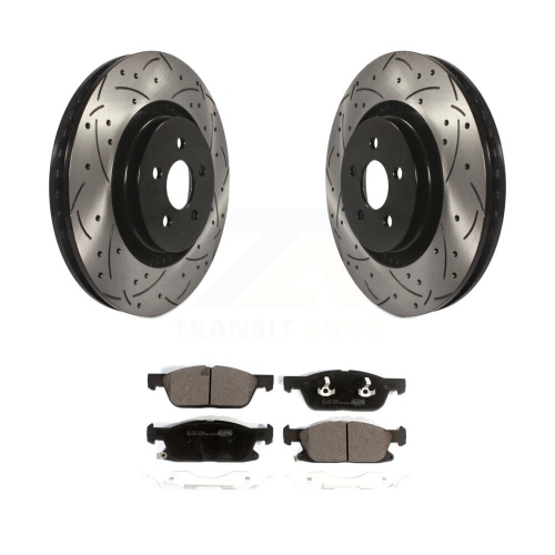 Image 1 de 10.. Kit de plaquettes en céramique pour disque de frein à fente pour perceuse avant pour Ford Fusion Lincoln MKZ Continental KDT-100612