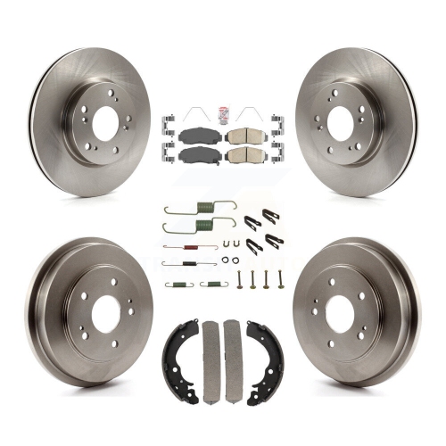 TRANSIT AUTO  Front Rear Disc Brake Rotors Ceramic Pads And Drum Kit (7PC) for Honda Civic K8A-106042