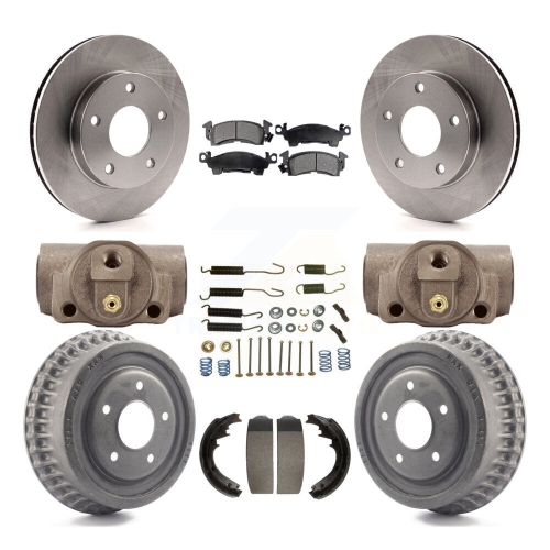Image 1 of 10.. Front Rear Disc Brake Rotors Ceramic Pads And Drum Kit For GMC Jimmy K8T-103451
