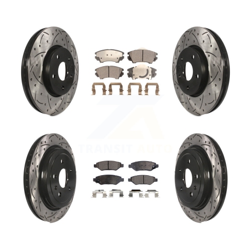 Image 1 de 10.. Plaquettes de frein avant forées à fente arrière pour Chevrolet Camaro LT LS KDT-100200 2010-2015