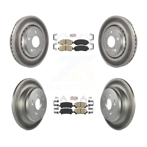 Image 1 of 10.. Front Rear Ceramic Pads And Coated Disc Brake Rotors Kit For 2015-2017 Honda Odyssey KGA-101457