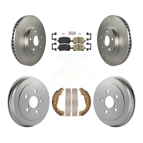Image 1 de 10.. Disques de frein à disque arrière avant avec plaquettes en céramique et tambour enduit pour Toyota Corolla KGA-104293