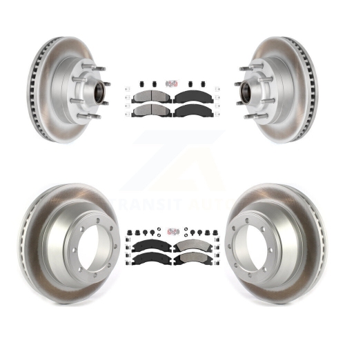 Image 1 de 10.. Kit de rotor de frein avant à revêtement de plaquettes semi-métalliques pour Ford E-450 Super Duty moteur DIESEL KGA-105528