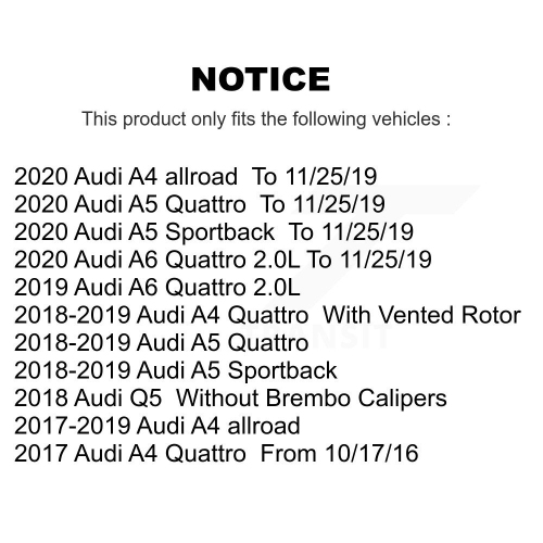 Ensemble de plaquettes en céramique pour disque de frein avant enduit arrière pour Audi Q5 A5 Sportback A4 allroad Quattro KGC-101342