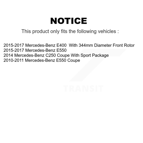 Front Disc Brake Rotors And Semi-Metallic Pads Kit For Mercedes-Benz E400 E550 C250 K8S-103512