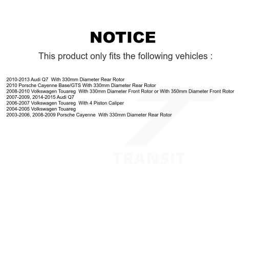 Kit de plaquettes de frein arrière et semi-métallique pour Audi Q7 Porsche Cayenne Volkswagen Touareg K8S-101804