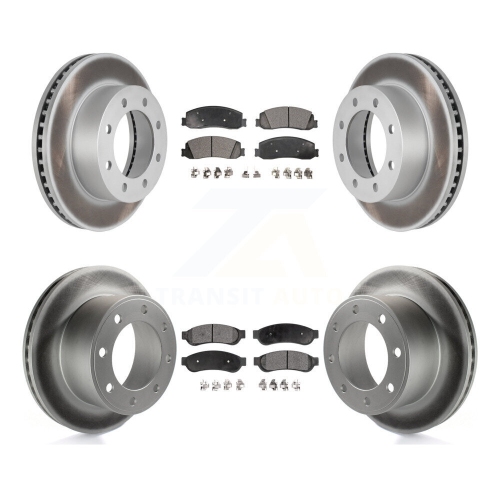 Image 1 de 10.. Disque de frein avant enduit arrière et plaquettes semi-métalliques pour Ford F-350 Super Duty F-250 4WD KGF-100645