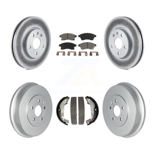 Image 1 of 10.. Front Rear Coated Disc Brake Rotors Ceramic Pads And Drum Kit For Chevrolet Cruze Limited KGC-101992