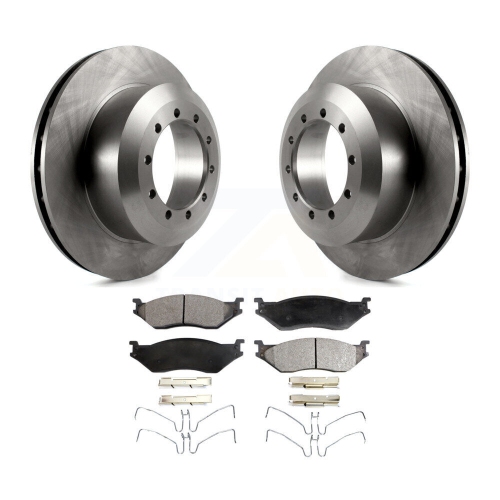 Image 1 de 10.. Ensemble disque de frein arrière et plaquettes en céramique pour châssis Ford F-53 Motorhome E-550 Super Duty F-550 K8T-101703