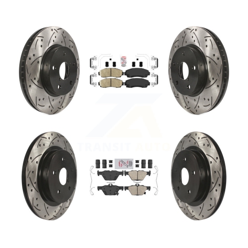 Image 1 de 10.. Kit de disque de frein à disque à fente percé pour plaquettes de céramique arrière avant pour Subaru Legacy 2,5&nbsp;L KDA-101509 2016-2019