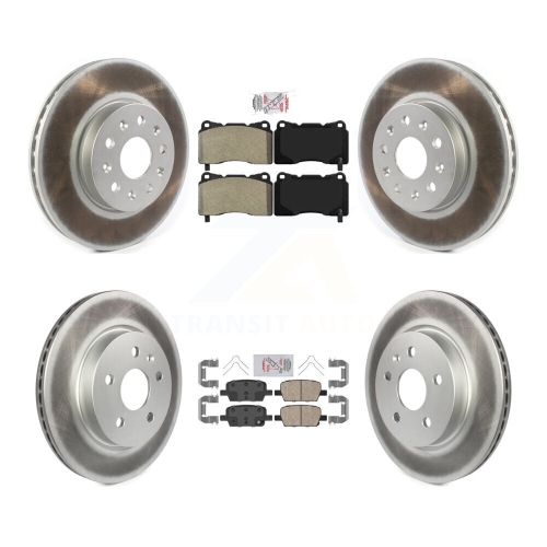 Image 1 of 10.. Front Semi-Metallic Rear Ceramic Pad Coated Brake Rotor Kit For Chevrolet Camaro Cadillac KGA-101593