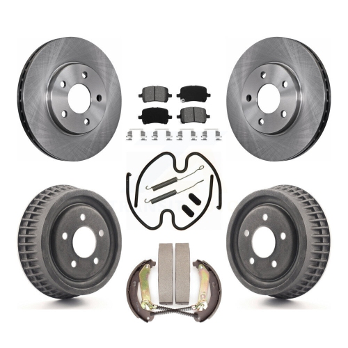 Image 1 de 10.. Disques de frein à disque avant arrière, plaquettes semi-métalliques et tambour pour Chevrolet Malibu K8S-102304