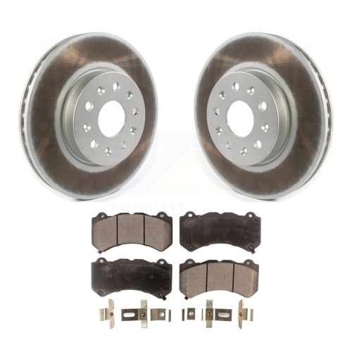 Image 1 of 10.. Front Coated Disc Brake Rotors And Semi-Metallic Pads Kit For Chevrolet Camaro LT LS KGF-101883