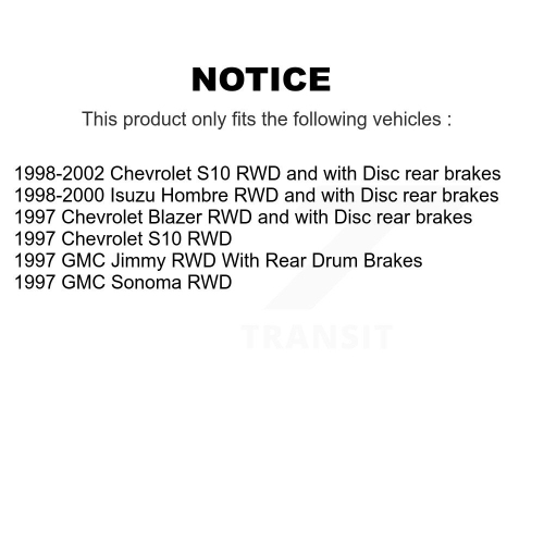 Front Semi-Metallic Rear Ceramic Pad & Brake Rotor Kit For Chevrolet S10 GMC Blazer Jimmy K8A-105922