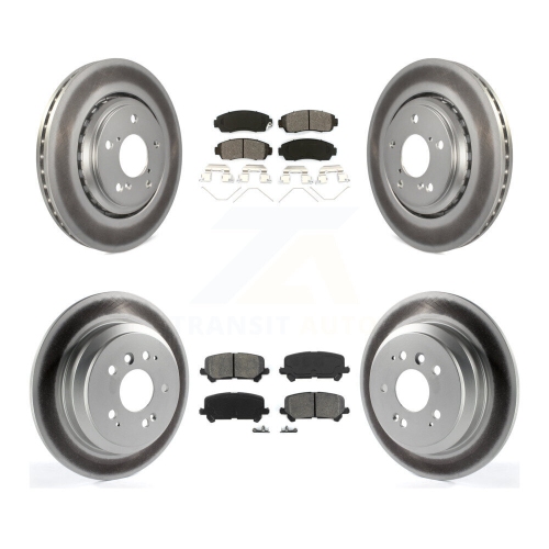 Image 1 of 10.. Front Rear Coated Disc Brake Rotor And Semi-Metallic Pad Kit For 2019-2024 Honda Passport KGS-101844