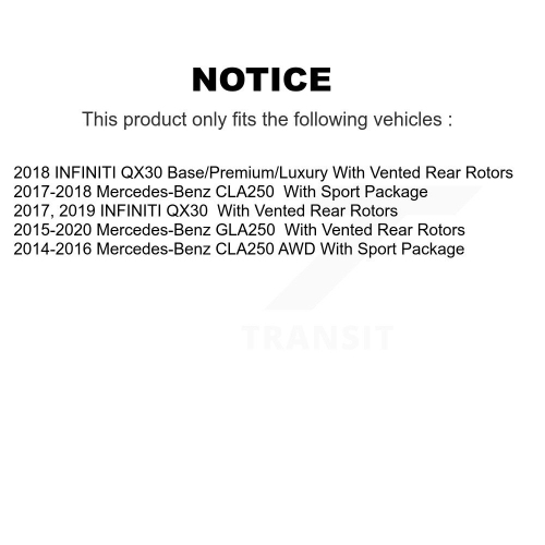 Front Rear Disc Brake Rotor Ceramic Pad Kit For Mercedes-Benz GLA250 CLA250 INFINITI QX30 K8C-101351