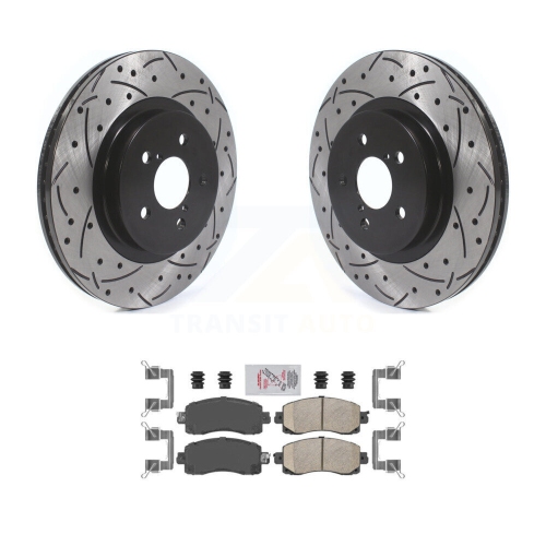 Image 1 de 10.. Ensemble disque de frein à fente et tampon en céramique enduits pour Subaru Crosstrek Impreza KDA-100536