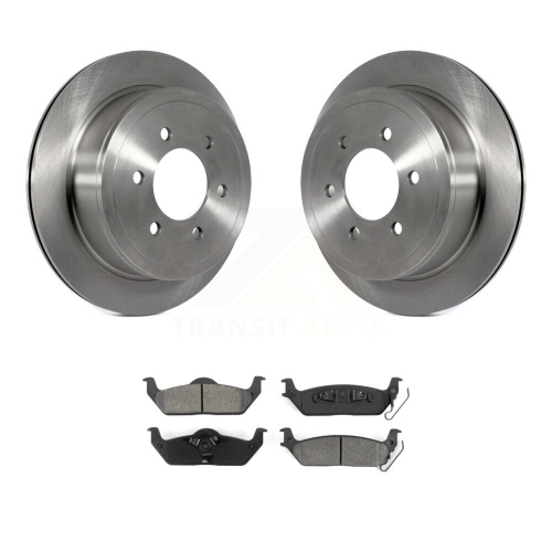 TRANSIT AUTO  Rear Disc Brake Rotors And Semi-Metallic Pads Kit for Ford F-150 Lincoln Mark Lt K8S-101612