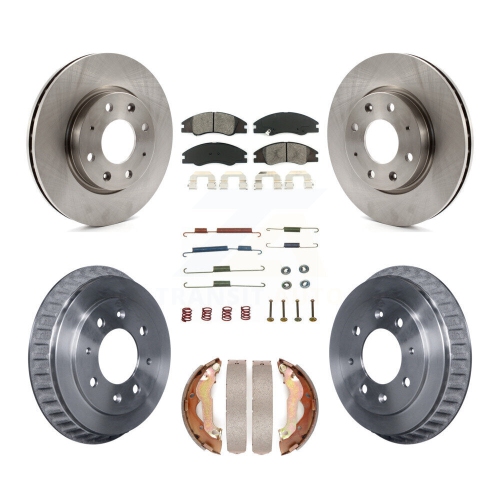 Image 1 of 10.. Front Rear Brake Rotors Semi-Metallic Pad Drum Kit For Kia Spectra rear brakes K8S-102159