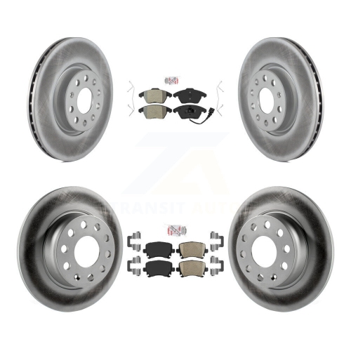 Image 1 of 10.. Front Semi-Metallic Rear Ceramic Pad Coated Disc Brake Rotors Kit For 2011 Volkswagen GTI KGA-105048