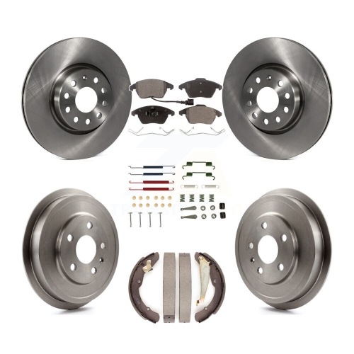 TRANSIT AUTO  Front Rear Brake Rotor Ceramic Pad & Drum Kit (7PC) for Volkswagen Jetta Rear Brakes K8T-102826