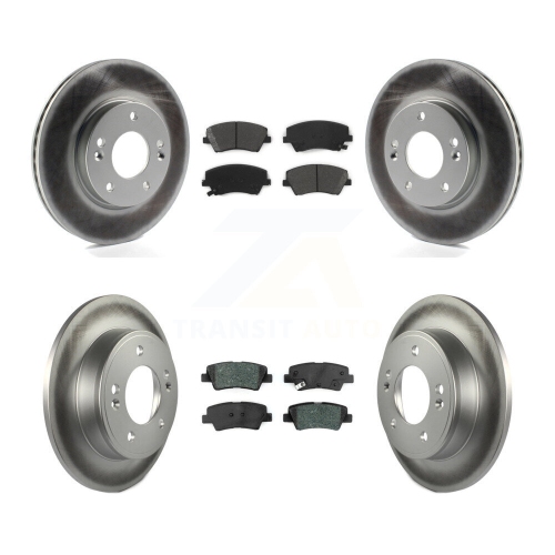 Image 1 of 10.. Front Rear Coat Disc Brake Rotor Semi-Metallic Pad Kit For 2017-2020 Hyundai Elantra 2.0L KGS-101728