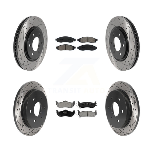 Image 1 of 10.. Front Rear Drill Slot Brake Rotors Semi-Metallic Pad Kit For 2007 Nissan TITAN From 04 07 KDS-100912
