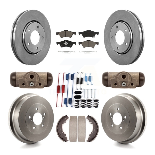 CMX  Front Rear Disc Brake Rotor Ceramic Pad Drum Kit (9PC) for Dodge Caravan Chrysler Voyager K8C-102889