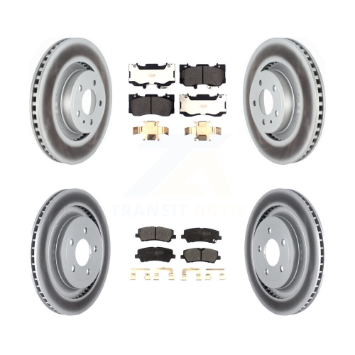 Image 1 of 10.. Front Rear Coat Brake Rotors Semi-Metallic Pad Kit For Ford Mustang Without Brembo Brakes KGF-102465