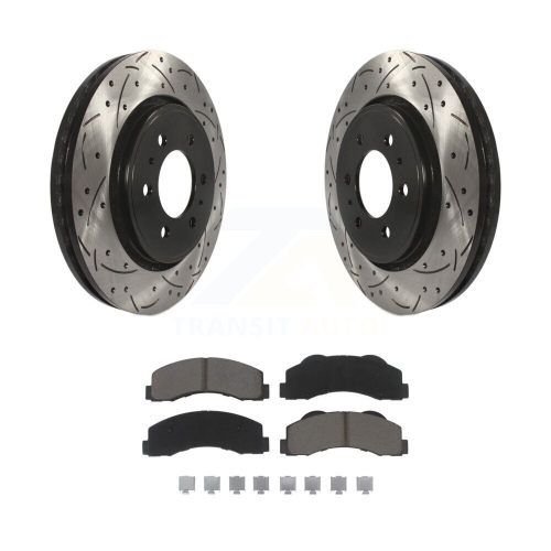 Image 1 de 10.. Plaquettes de frein à fente pour perceuse avant pour Ford F-150 Expedition Lincoln Navigator KDC-100252