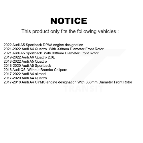 Front Disc Brake Rotor And Ceramic Pad Kit For Audi A4 Quattro Q5 A5 Sportback allroad A6 K8C-100449