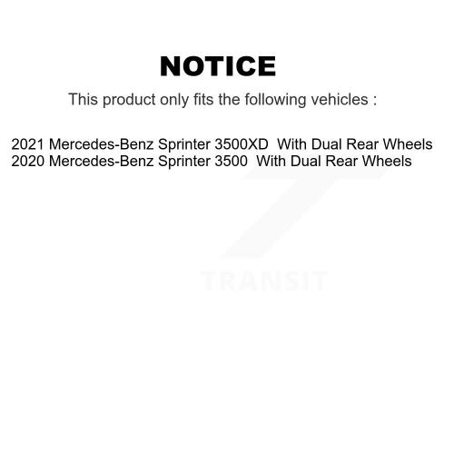 Rear Disc Brake Rotors And Ceramic Pads Kit For Mercedes-Benz Sprinter 3500 4500 3500XD K8T-104002