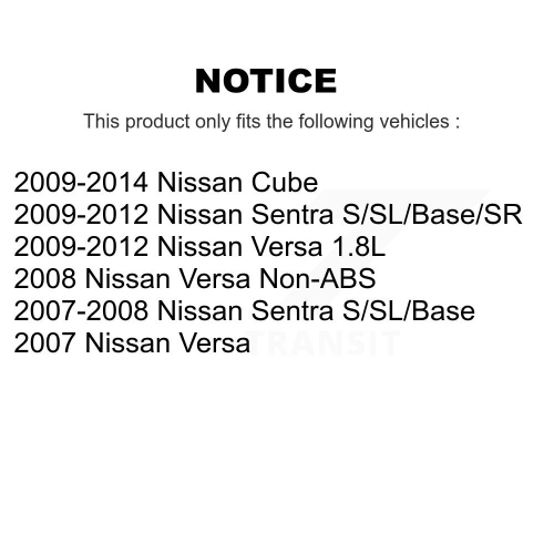 Front Coated Disc Brake Rotors And Semi-Metallic Pads Kit For Nissan Versa Sentra Cube KGF-100375