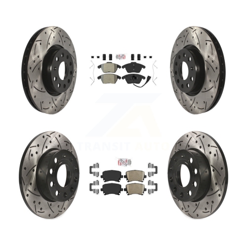 Ensemble de disques de frein avant semi-métalliques pour perceuse à disque en céramique à l'arrière pour Audi A3 Quattro KDA-101017 2008