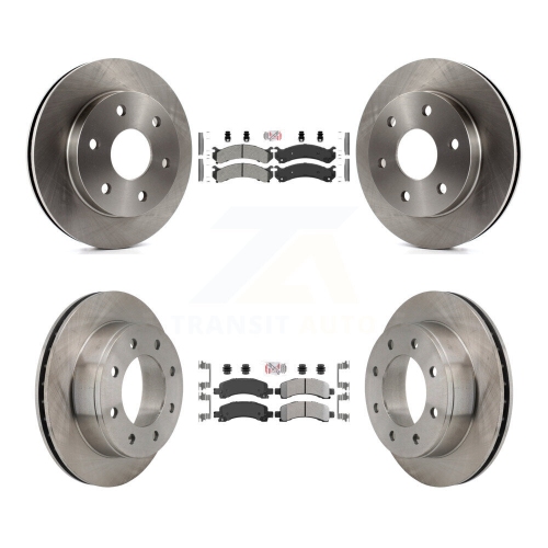 Front Rear Semi-Metallic Pad Brake Rotor Kit For Chevrolet Express 2500 With 6 Lug Wheels K8A-106604