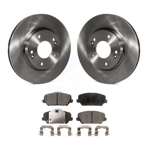 Front Brake Rotors Semi-Metallic Pad Kit For 2014 Kia Forte LX Without 15" Factory Wheels K8F-103860