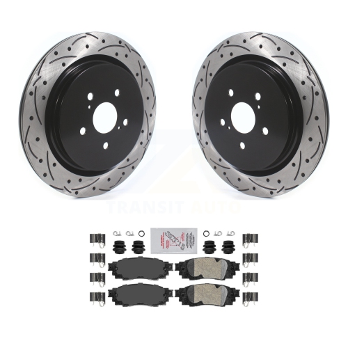 Rear Drilled Slot Disc Brake Rotors Ceramic Pad Kit For Lexus RX350 ...