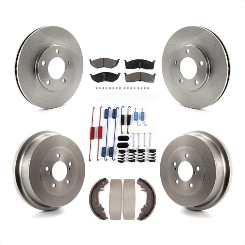 TRANSIT AUTO  Front Rear Brake Rotor Ceramic Pad Drum Kit (7PC) for Dodge Grand Caravan Plymouth Town & K8C-103206