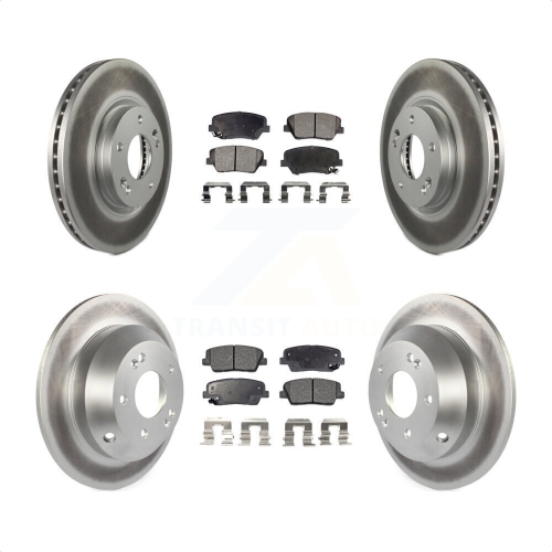 TRANSIT AUTO  Front Rear Coated Disc Brake Rotor Semi-Metallic Pad Kit for Kia Sorento Hyundai Santa Fe Kgf-101070